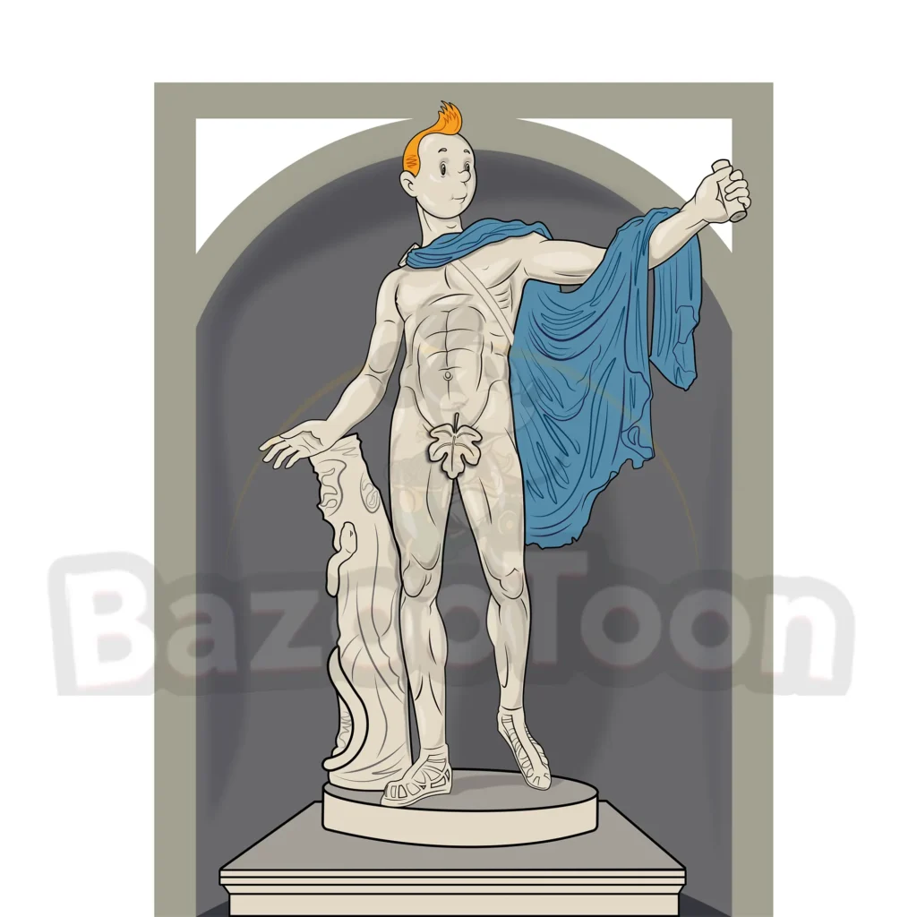 Tintin sculpture of Apollo