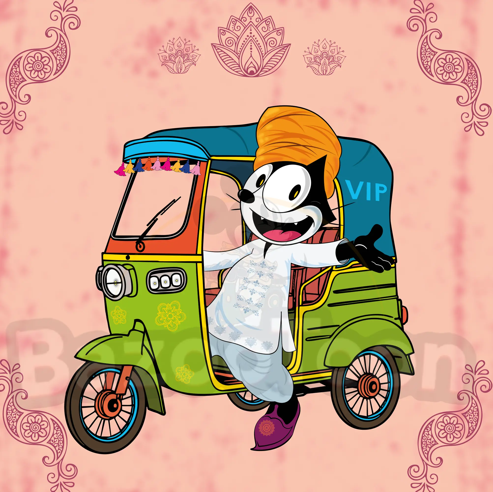 Felix tuk tuk illustration