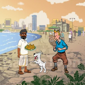 Tintin Mumbai illustration
