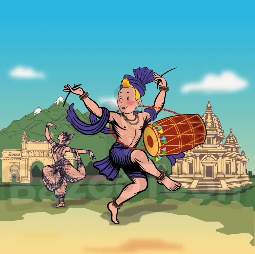 Tintin Indian drum artwork