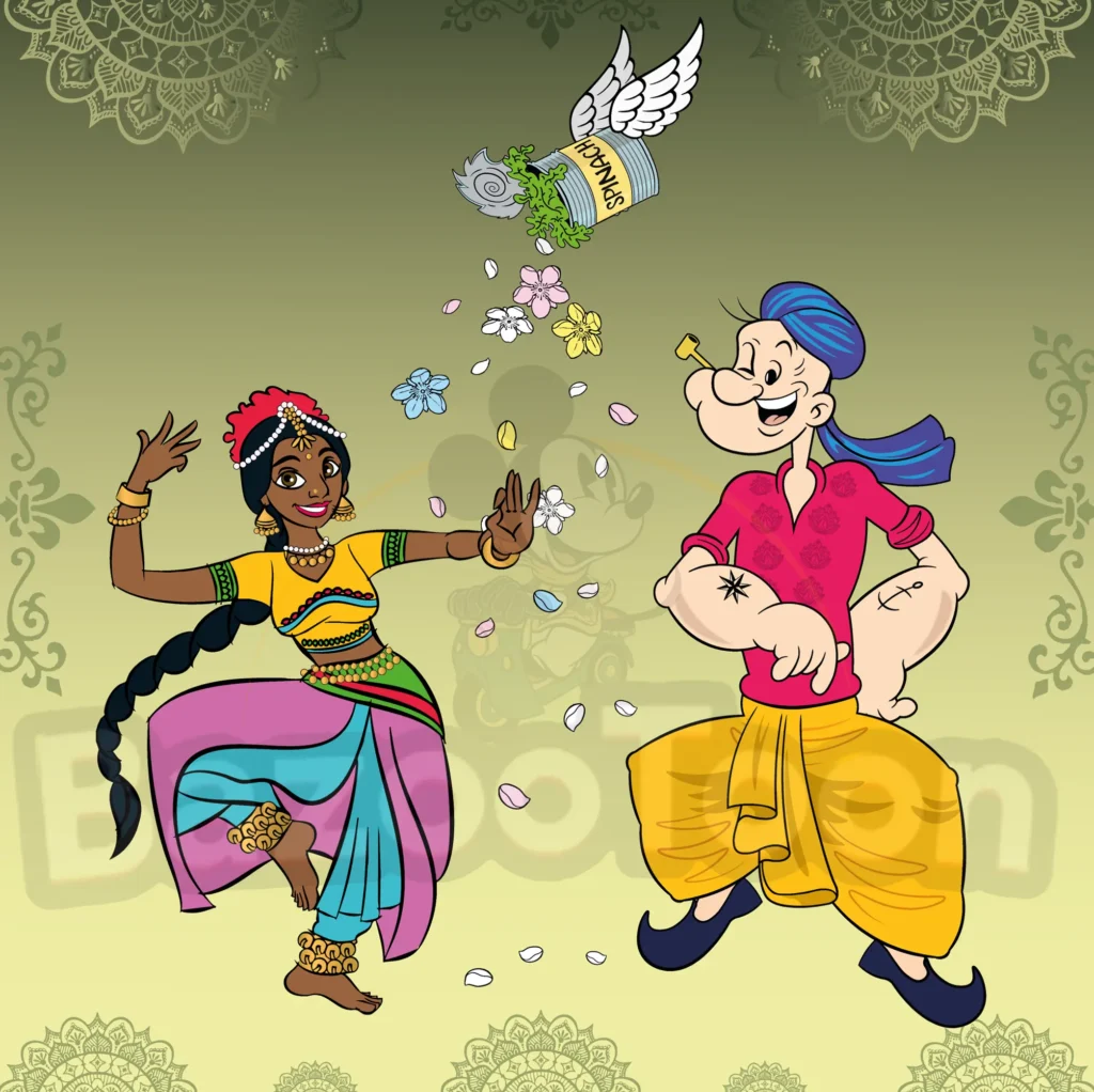 Popeye Punjabi spinach dance